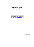 Free Acer eMachines G627 service manual