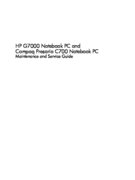 Free HP/Compaq HP G7000 Compaq Presario C700 service manual