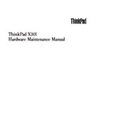 Free IBM Lenovo ThinkPad X301 service manual